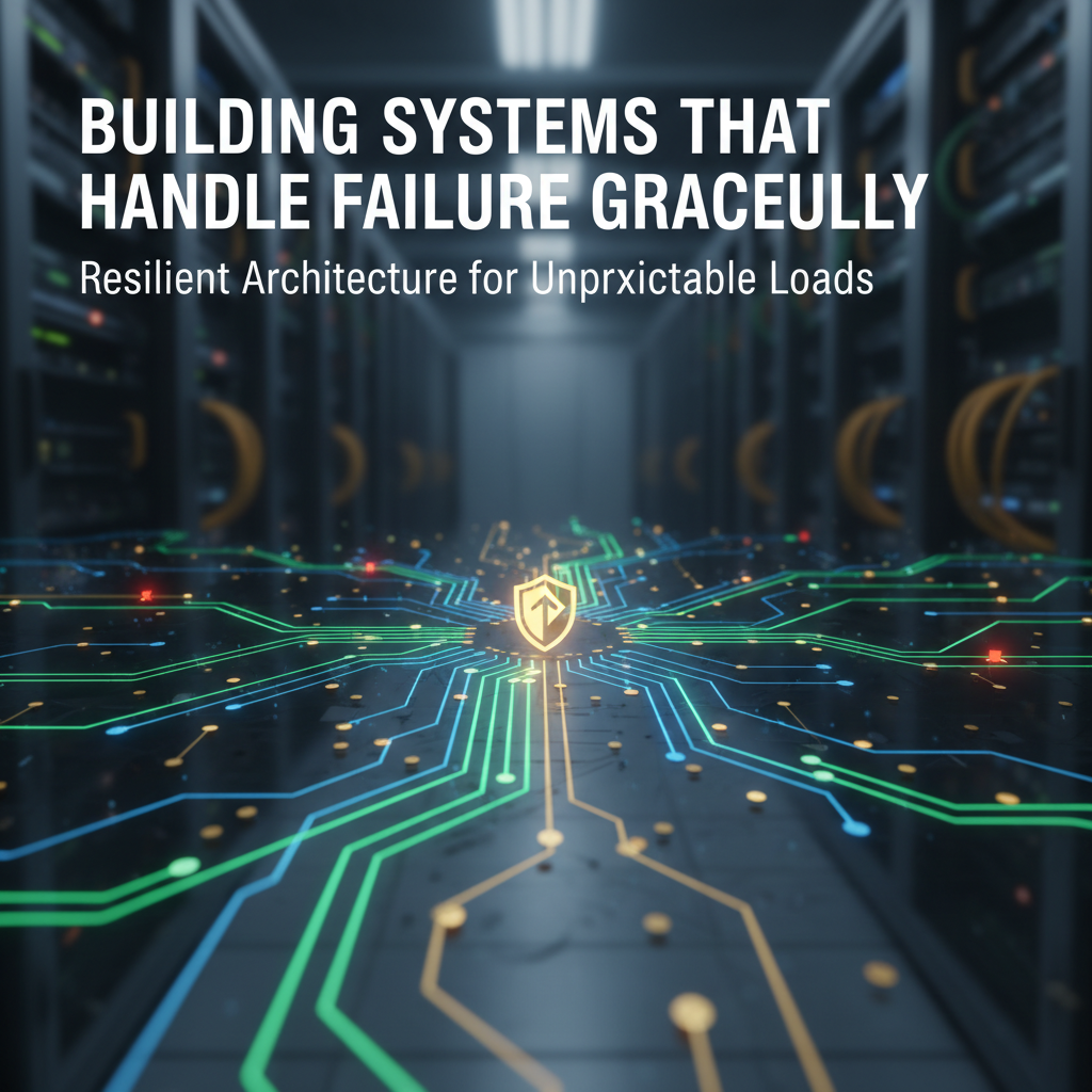 Professional blog header image for article titled: Building Systems That Handle Failure Gracefully. High quality, relevant imagery, clean composition.