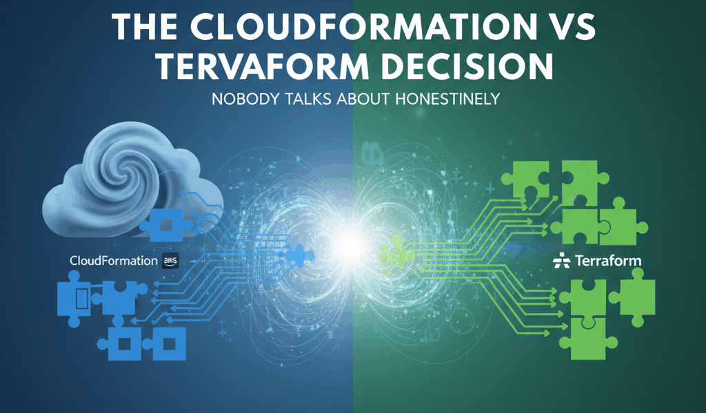 Professional blog header image for article titled: The CloudFormation vs Terraform Decision Nobody T