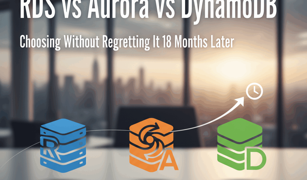 Professional blog header image for article titled: RDS vs Aurora vs DynamoDB: Choosing Without Regre