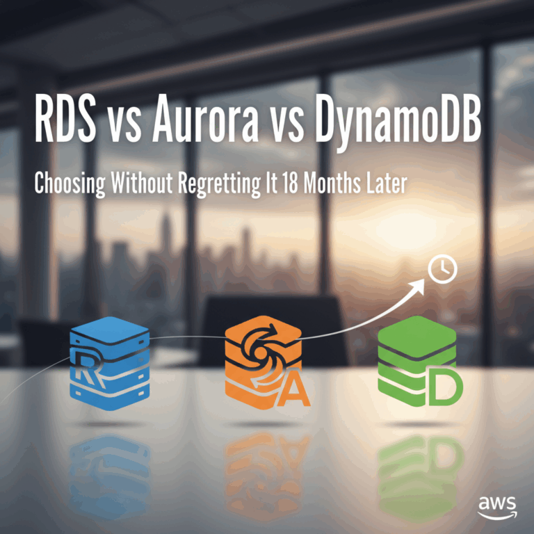 Professional blog header image for article titled: RDS vs Aurora vs DynamoDB: Choosing Without Regre