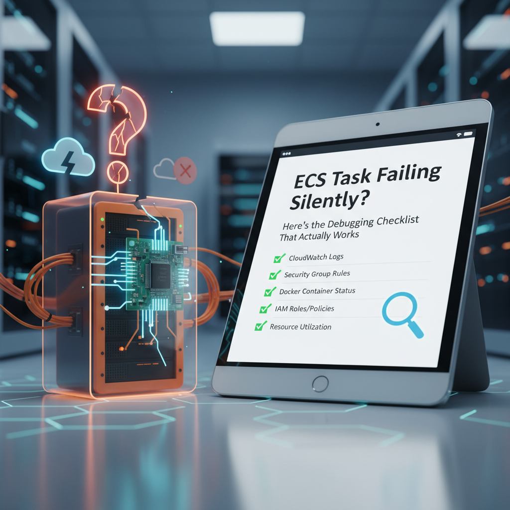 AWS ECS debugging workflow diagram