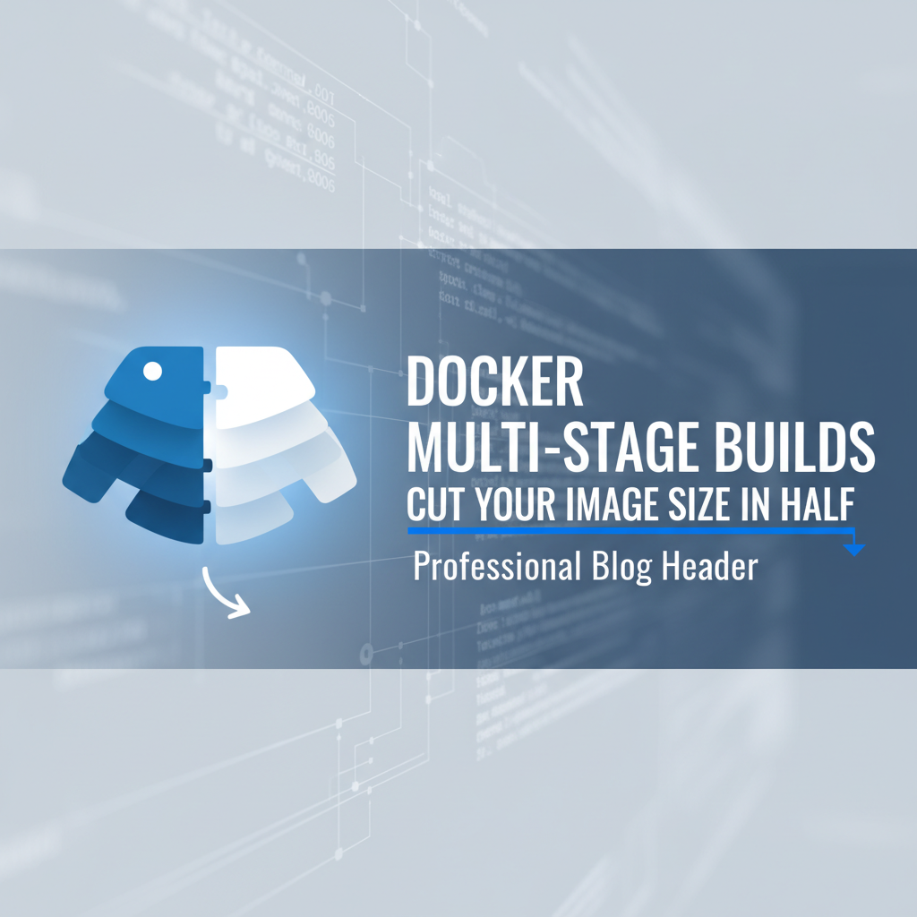 Docker multi-stage build diagram showing builder and runtime stages